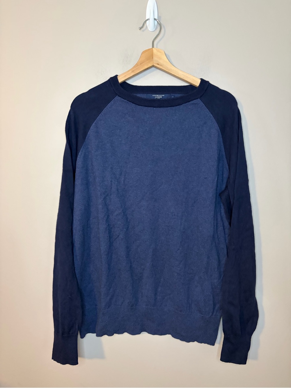 J. Crew Men's Two-Tone Blue Crewneck Sweater